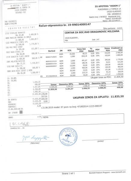 Medicinska oprema za Milijanu 2 Medicinska oprema za Milijanu 2