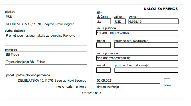 Donacija namirnica za porodicu Pavlović 3 Donacija namirnica za porodicu Pavlović 3