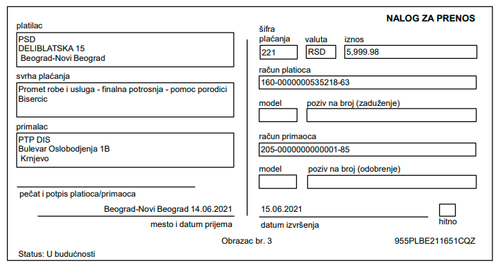 Donacija namirnica za porodicu Biserčić 4 Donacija namirnica za porodicu Biserčić 4