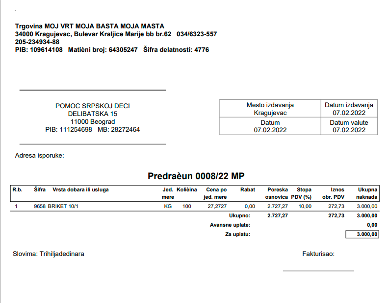 Kupovina ogreva za porodicu Biserčić | HSM Informatika 2 Kupovina ogreva za porodicu Biserčić | HSM Informatika 2