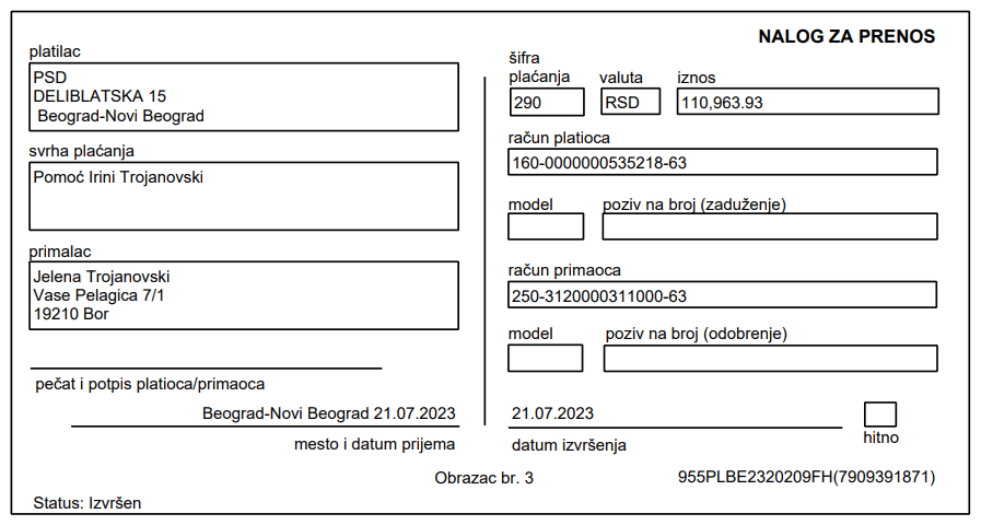 Prikupljeno 110. 963, 93 rsd za Irinino lečenje 3 Prikupljeno 110. 963, 93 rsd za Irinino lečenje 3