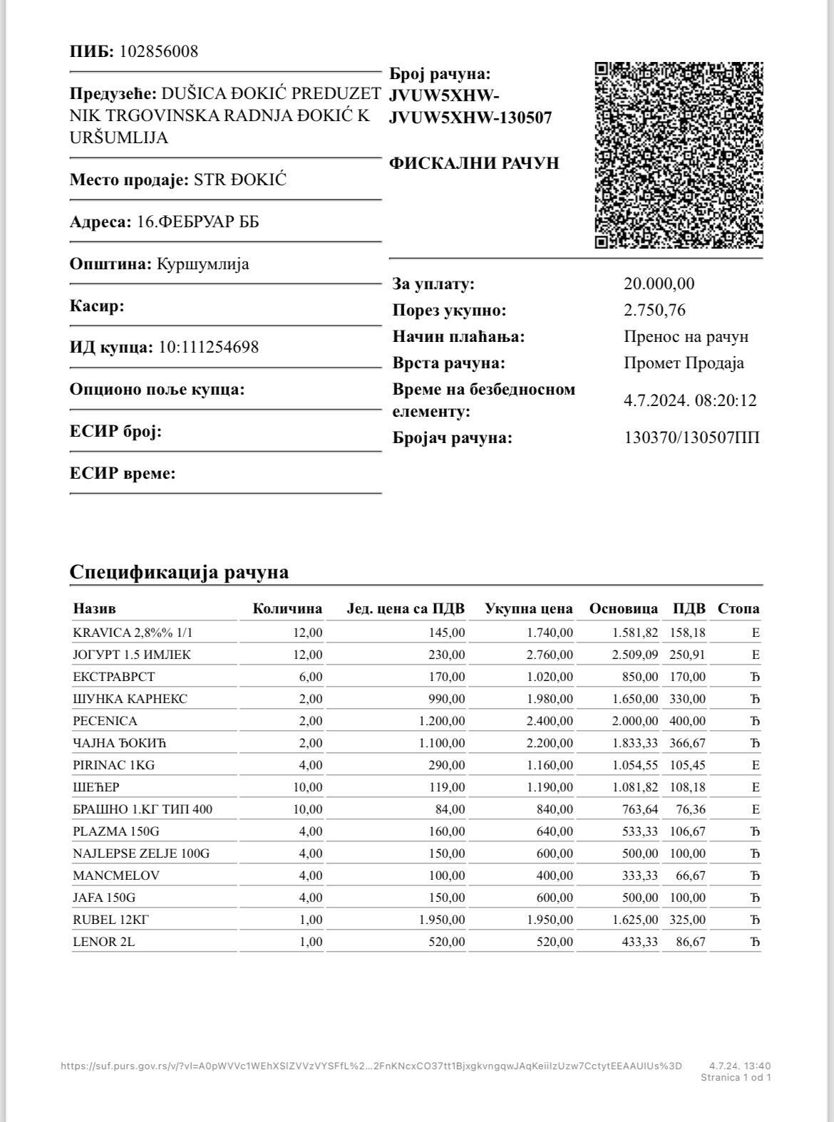 Kupovina namirnica porodici Ratković 3