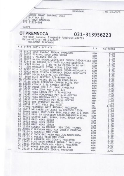 Kupovina namirnica porodici Todosijević / Jeremić i donacija paketa pomoći /firma Viva 92/ 10 Kupovina namirnica porodici Todosijević / Jeremić i donacija paketa pomoći /firma Viva 92/ 10