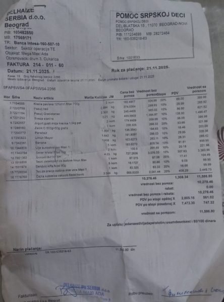 Kupovina namirnica porodici Filimonović 3 Kupovina namirnica porodici Filimonović 3